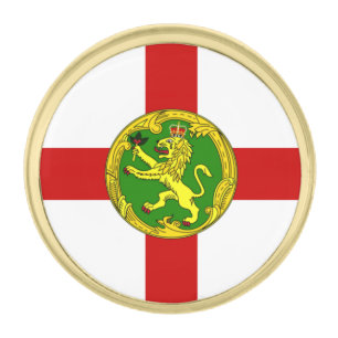 Patriotic Alderney Flag Gold Finish Lapel Pin
