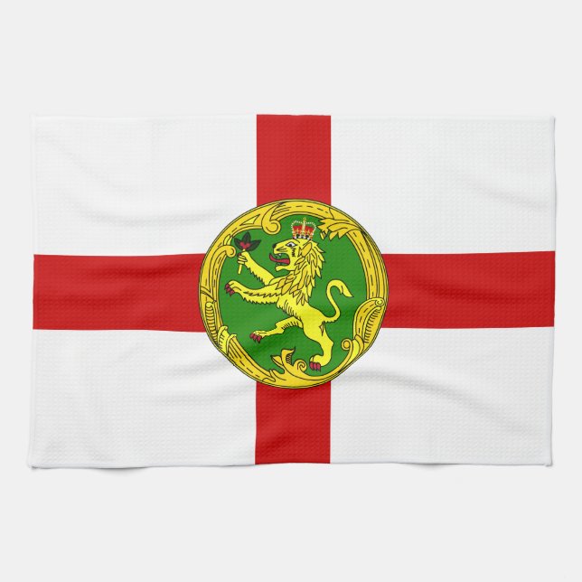 Patriotic Alderney Flag Kitchen Towel (Horizontal)