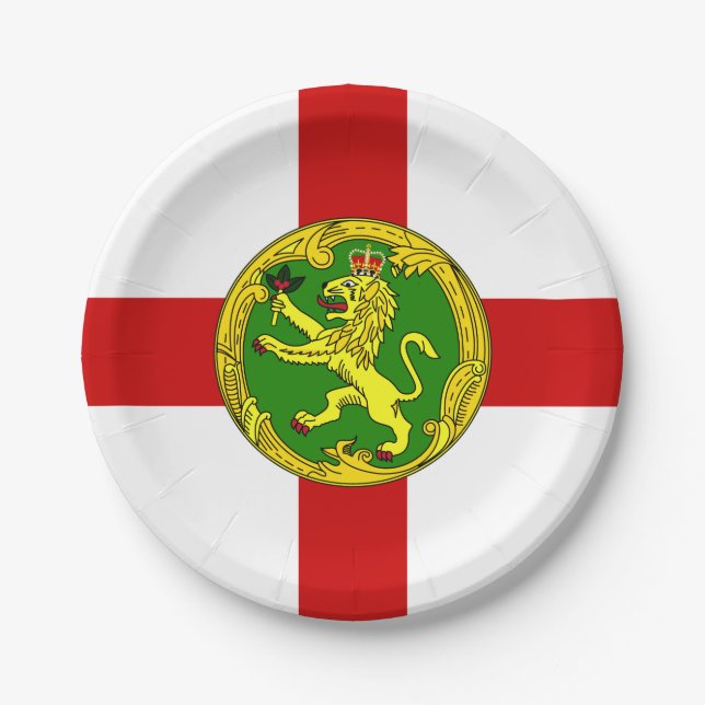 Patriotic Alderney Flag Paper Plates (Front)