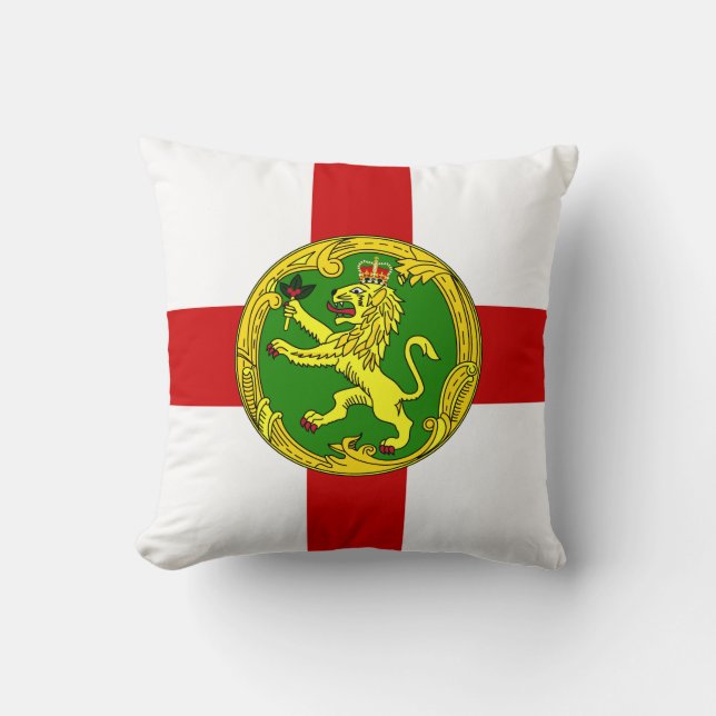 Patriotic Alderney Flag Throw Pillow (Front)