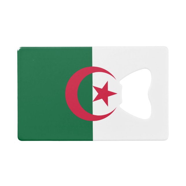 Patriotic Algerian Flag Credit Card Bottle Opener (Front (Horizontal))