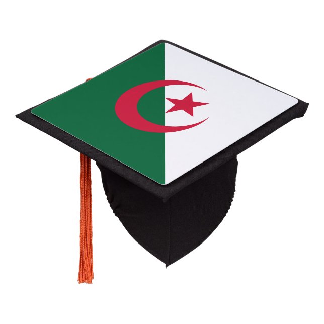 Patriotic Algerian Flag Graduation Cap Topper (Angled)