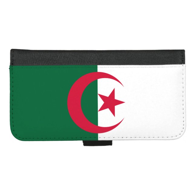 Patriotic Algerian Flag iPhone Wallet Case (Front (Horizontal))