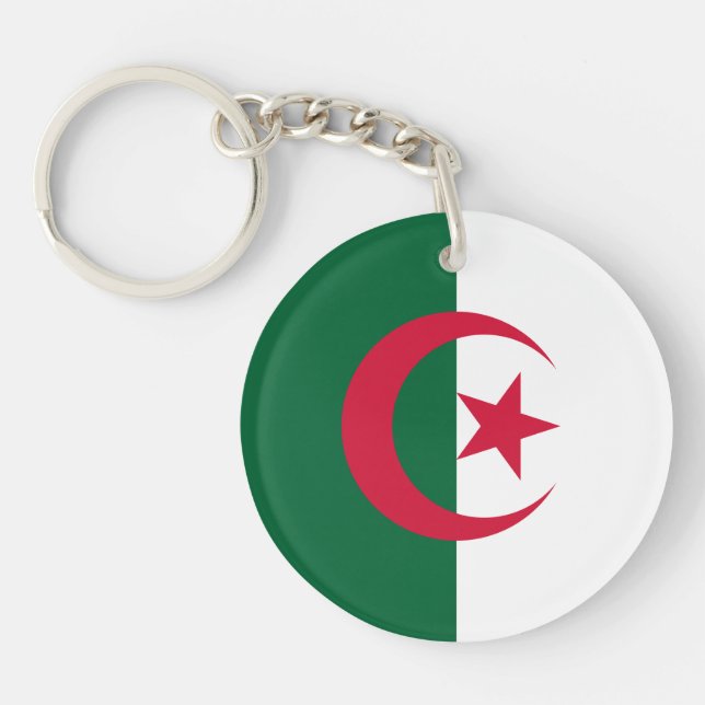 Patriotic Algerian Flag Keychain (Front)