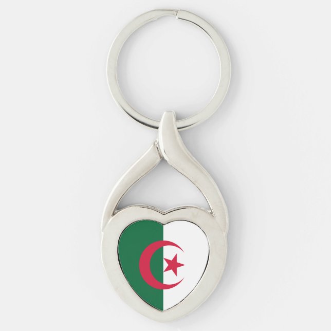 Patriotic Algerian Flag Keychain (Front)