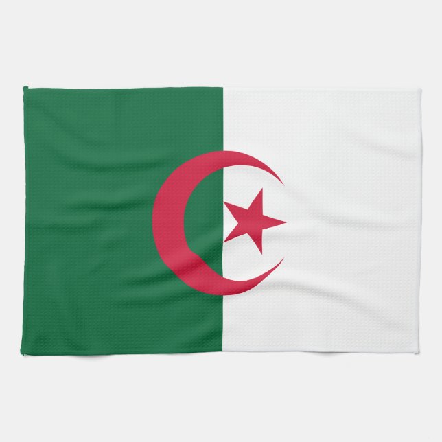 Patriotic Algerian Flag Kitchen Towel (Horizontal)