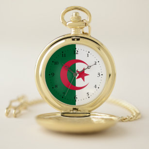 Patriotic Algerian Flag Pocket Watch