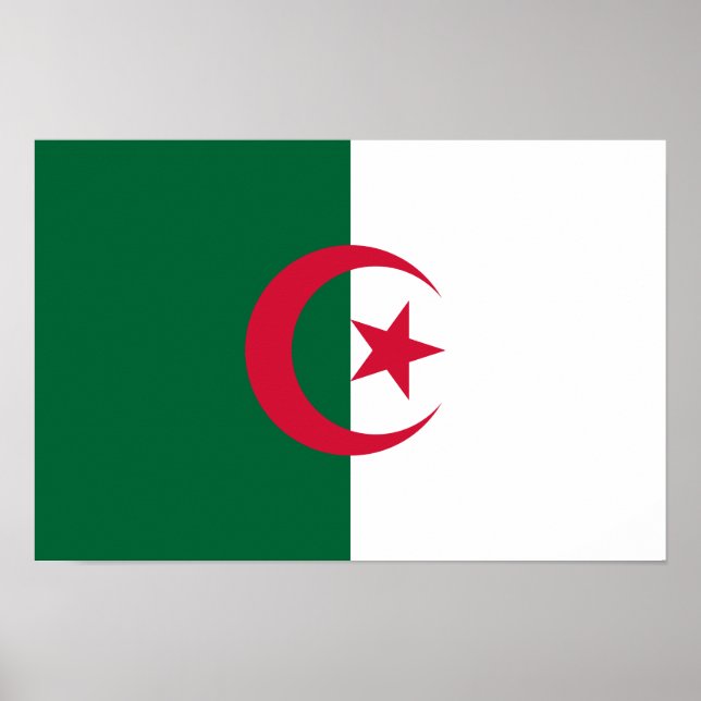 Patriotic Algerian Flag Poster (Front)