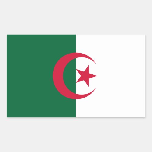 Patriotic Algerian Flag Rectangular Sticker