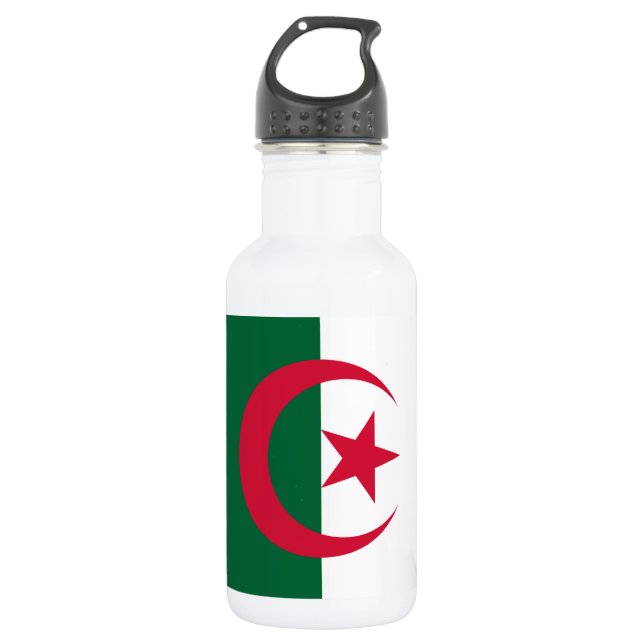 Patriotic Algerian Flag Stainless Steel Water Bottle (Front)
