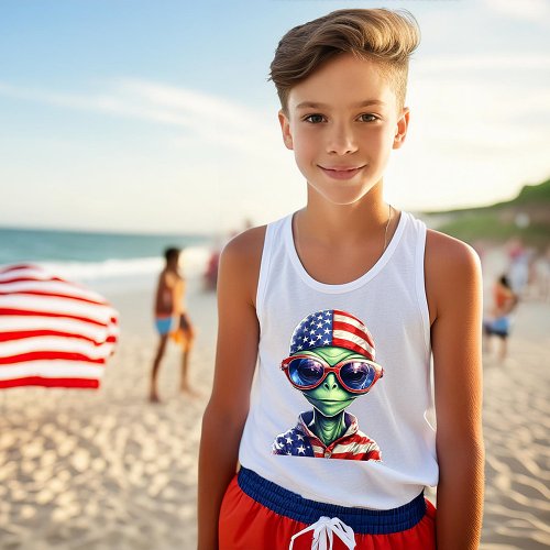 Patriotic Alien being T_Shirt