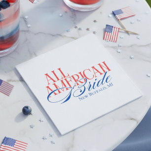 Patriotic All American Bride Bachelorette Napkins