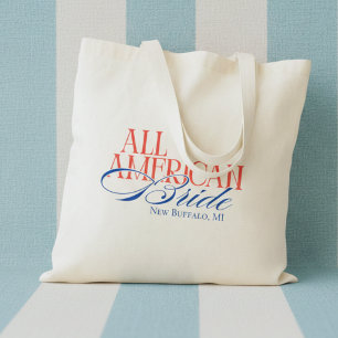 Patriotic All American Bride Bachelorette Tote Bag