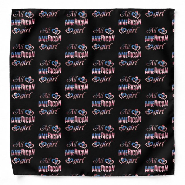 Patriotic All American Girl Bandana (Front)