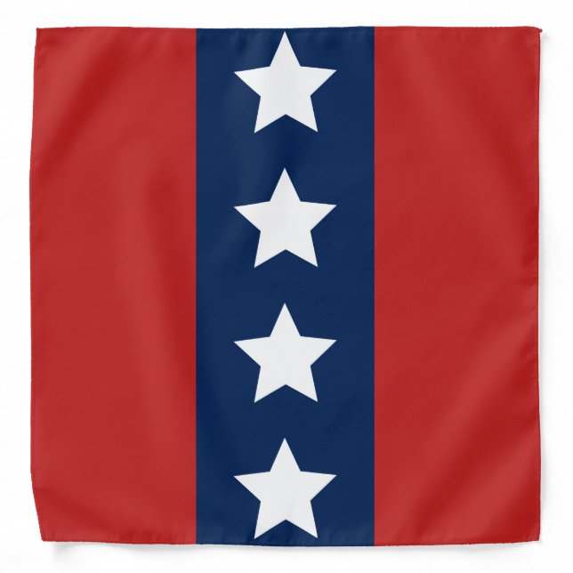 Patriotic All-American Red White and Blue Stripes Bandana (Front)