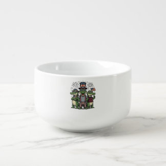 Patriotic Alligator Trio Vintage Fourth of July Sh Soup Mug