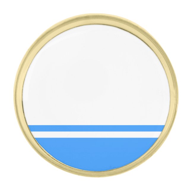 Patriotic Altai Republic Flag Gold Finish Lapel Pin (Front)