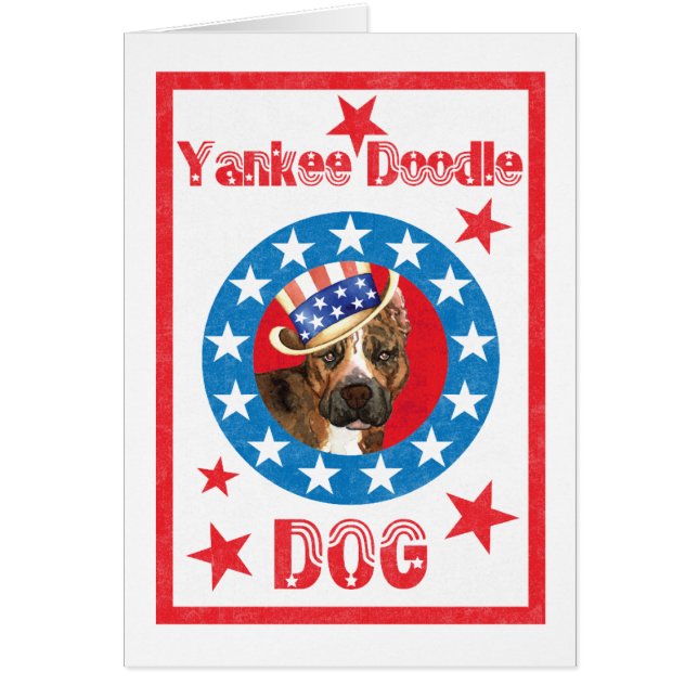 Patriotic Am Staff Greeting Card (Front)