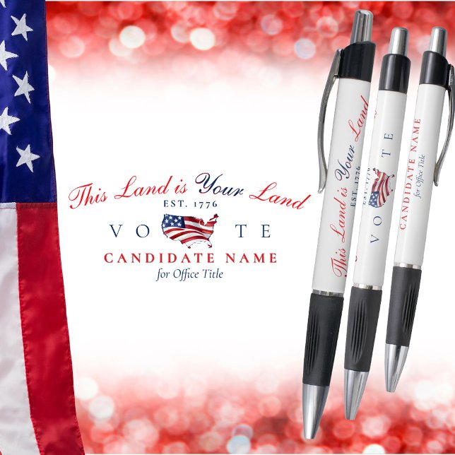 Patriotic America 250 Map This Land is Your Land Pen (This Land is Your Land America 250 Semiquincentennial Patriotic Campaign Donors Volunteers Staff)