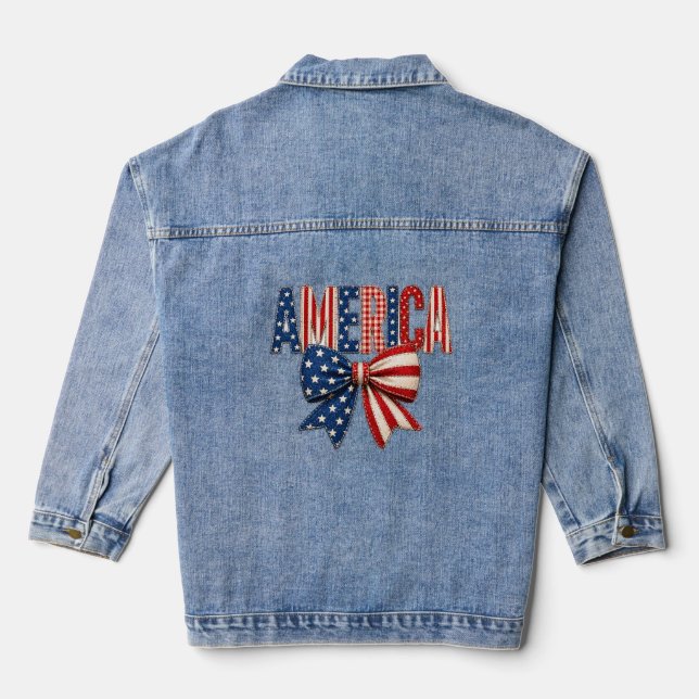 Patriotic America Denim Jacket (Back)