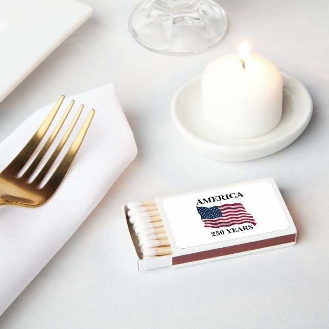 Patriotic America Flag 250 Years Matchboxes (Insitu)