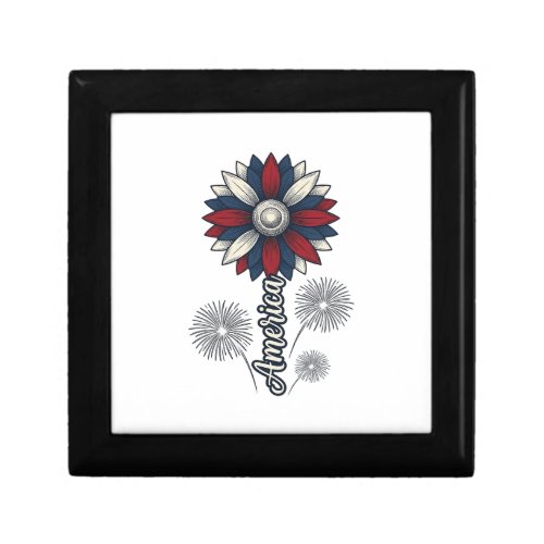Patriotic America Flower Fireworks Vector Design_1 Gift Box