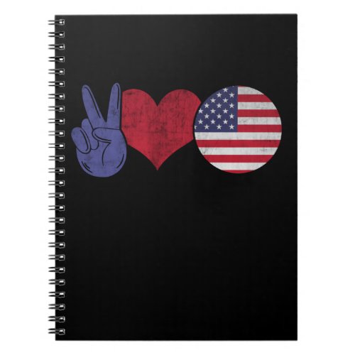 Patriotic America Love American Flag 4th of July Notebook