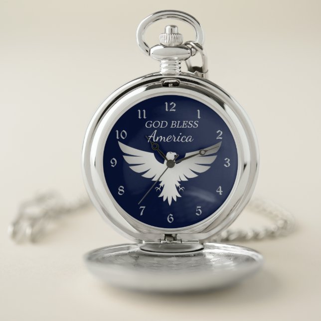 Patriotic America Silver Eagle Pocket Watch (Inside)