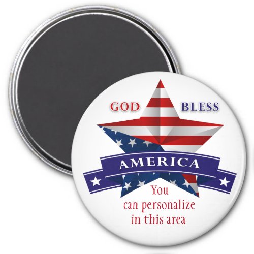 Patriotic America Star Design v1 Customize Magnet