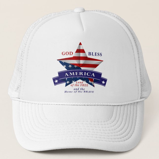 Patriotic America Star Design (v3) Trucker Hat (Front)