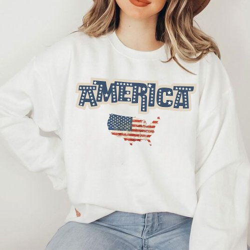 Patriotic America Sweatshirt USA 4th of July Sweatshirt