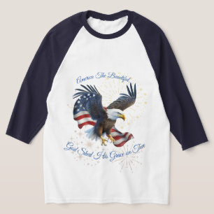 Patriotic America the Beautiful Shirt Eagle Flag