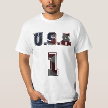 Patriotic America Usa Number 1 T-shirt by FUNNSTUFF4U at Zazzle