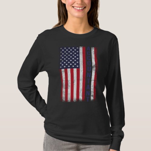 Patriotic American Accountant Vintage Usa Flag Mer T_Shirt