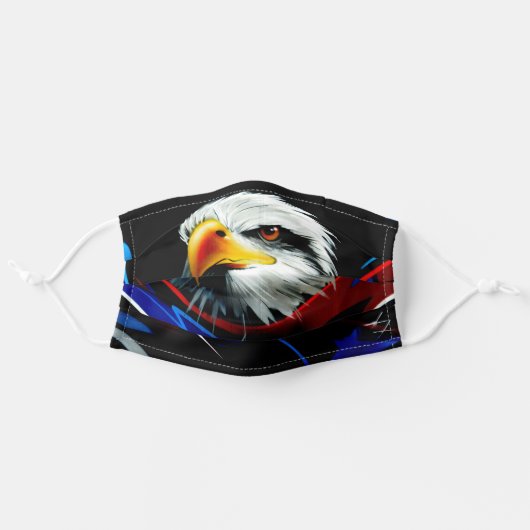 Patriotic American Bald Eagle Adult Cloth Face Mask (Front, Unfolded)