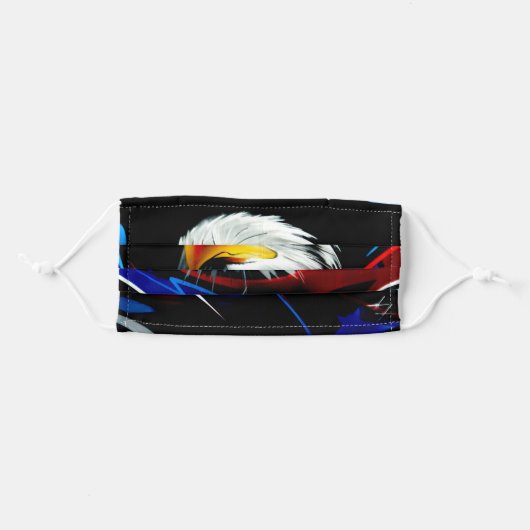 Patriotic American Bald Eagle Adult Cloth Face Mask (Front, Folded)