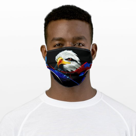 Patriotic American Bald Eagle Adult Cloth Face Mask (Worn)