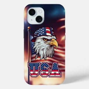 Patriotic American Bald Eagle iPhone 15 Case