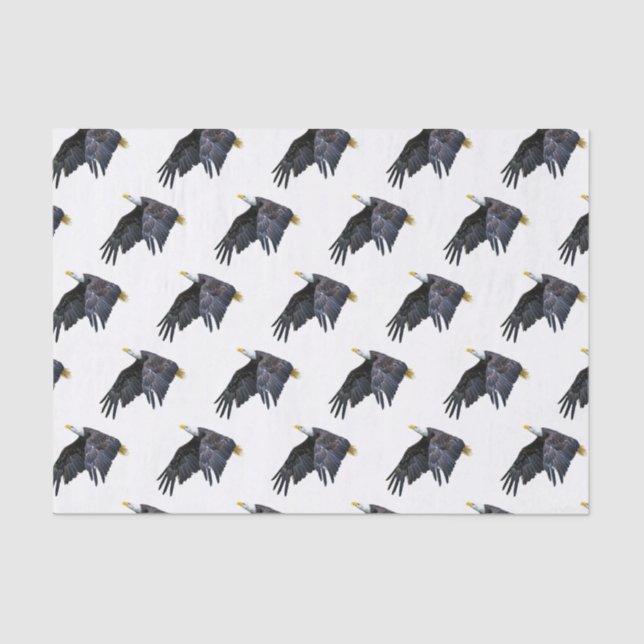 Patriotic American Bald Eagle in Flight Minimalist Tissue Paper (Front)