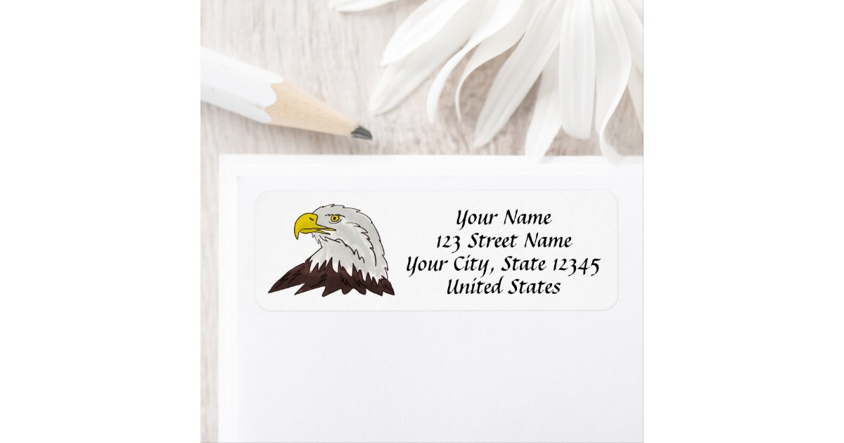 Patriotic American bald eagle return address label | Zazzle.com