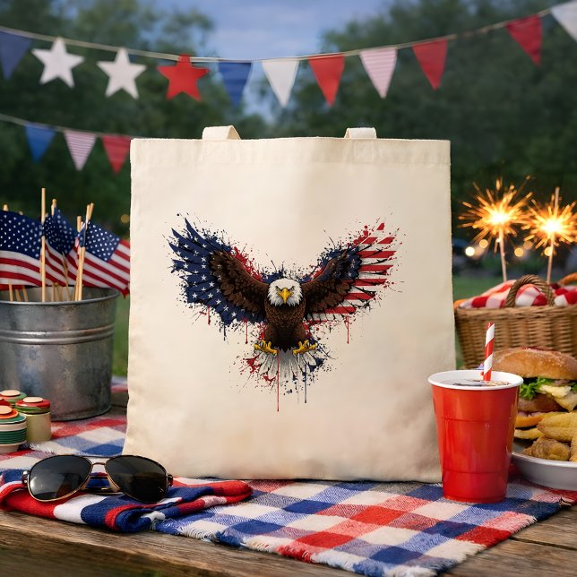 Patriotic American Bald Eagle Tote Bag (Creator Uploaded)