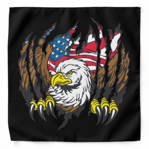 Patriotic American Bald Eagle USA Flag Bandana