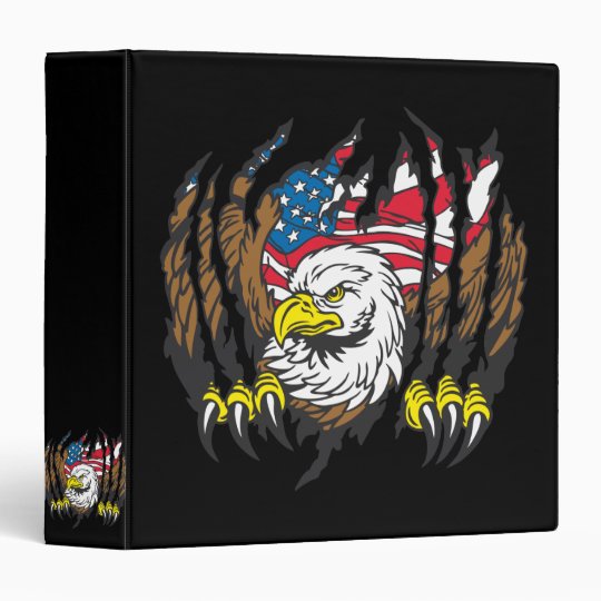 Patriotic American Bald Eagle USA Flag Binder