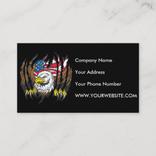 Patriotic American Bald Eagle USA Flag Business Card