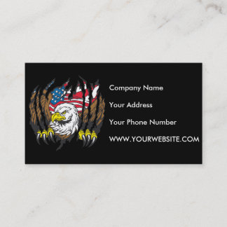 Patriotic American Bald Eagle USA Flag Business Card