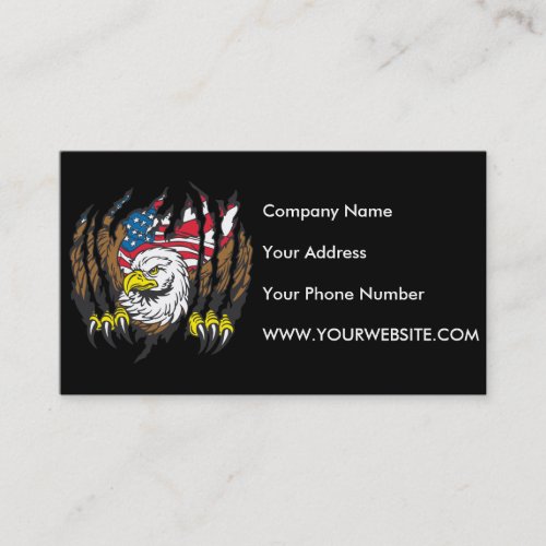 Patriotic American Bald Eagle USA Flag Business Card