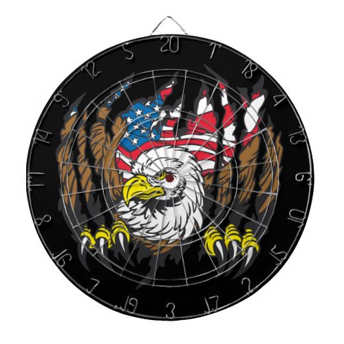 Patriotic American Bald Eagle USA Flag Dartboard
