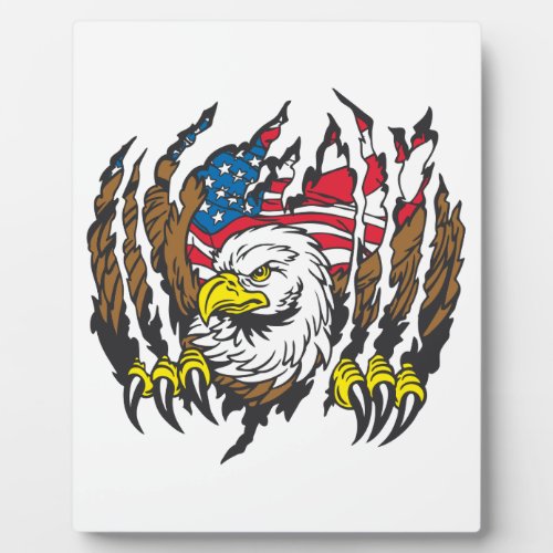 Patriotic American Bald Eagle USA Flag Plaque