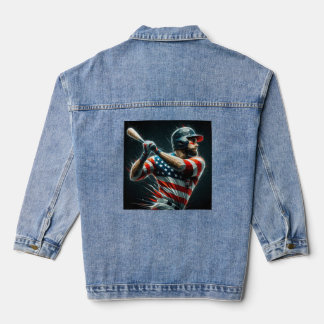 Patriotic American Baseball Denim Jacket