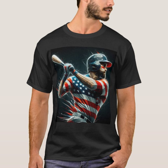 Patriotic American Baseball T-Shirt (Front)